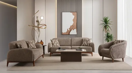 Product img 1, Tetra Ahşap Ayaklı Yataklı Koltuk Takımı